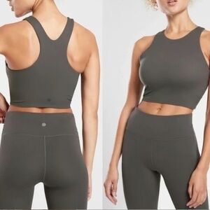 Athleta Conscious Crop in Powervita Medium Arbor Olive Green